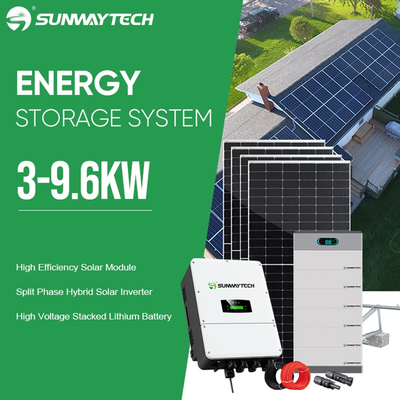 SUNWAY 3kw to 9.6kw ENERGY STORAGE SYSTEM with High Voltage Stacked Lithium Battery