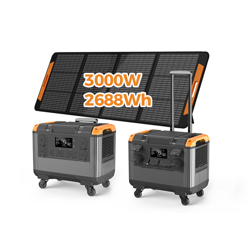 A 3000W mobile ESS energy storage system utilizing foldable solar panel charging