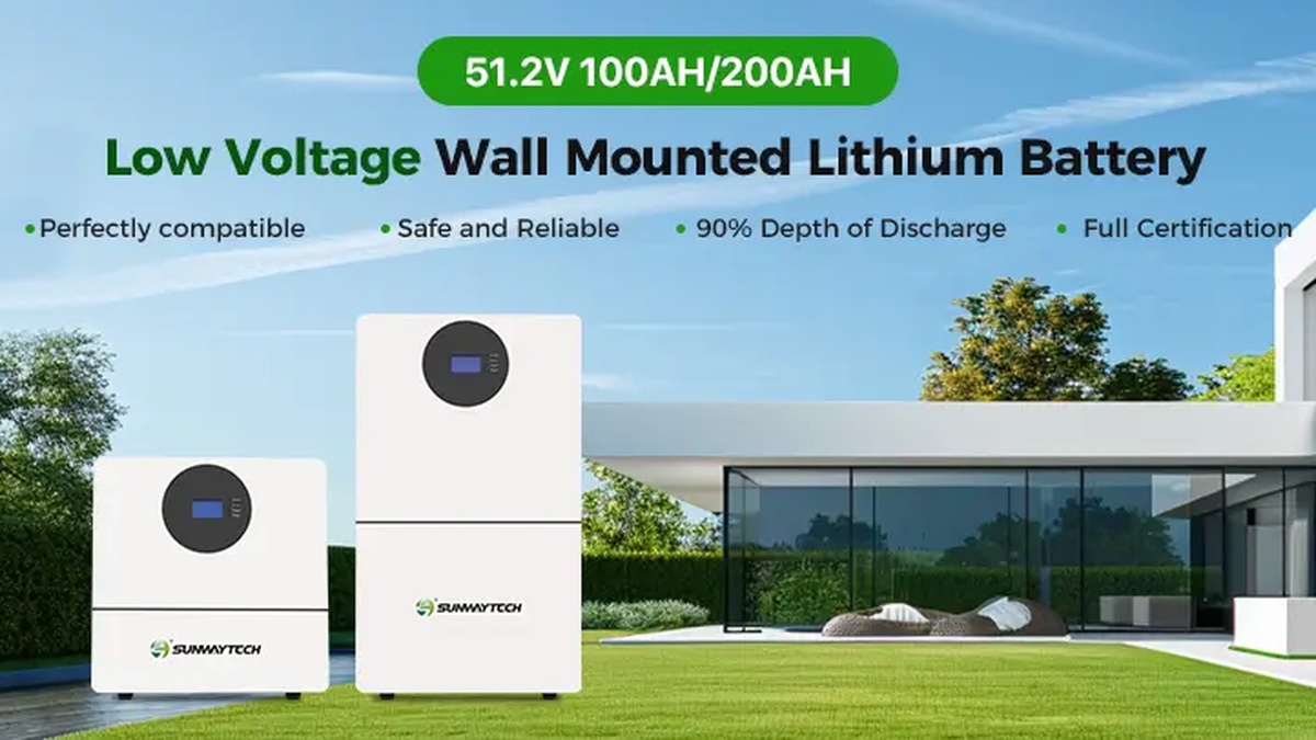 51.2V wall-mounted lithium solar battery for home battery storage