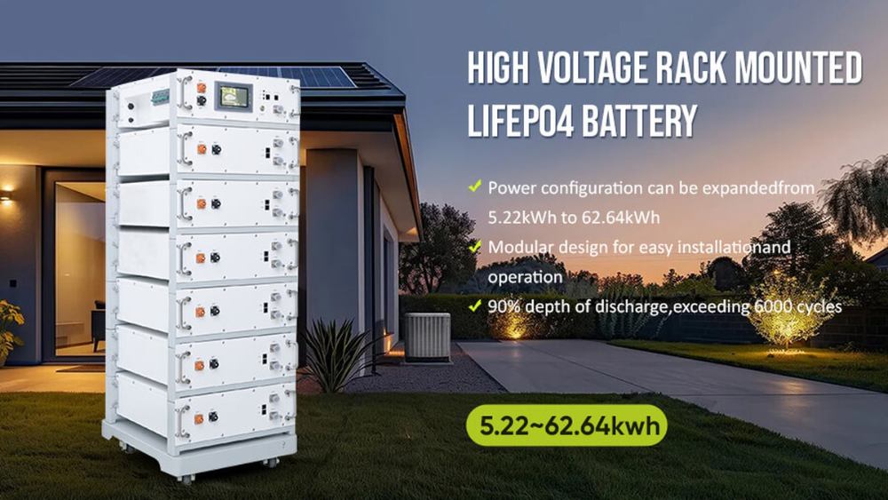 high-voltage stackable LiFePO4 battery for home energy storage