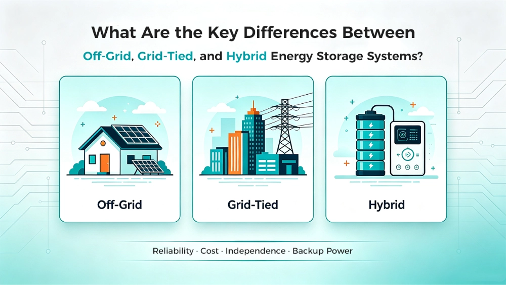 What Are the Key Differences Between Off-Grid, Grid-Tied, and Hybrid Energy Storage Systems