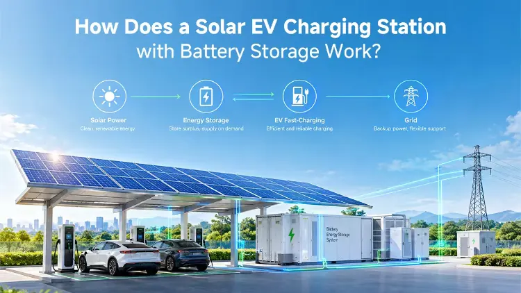 How Does a Solar EV Charging Station with Battery Storage Work